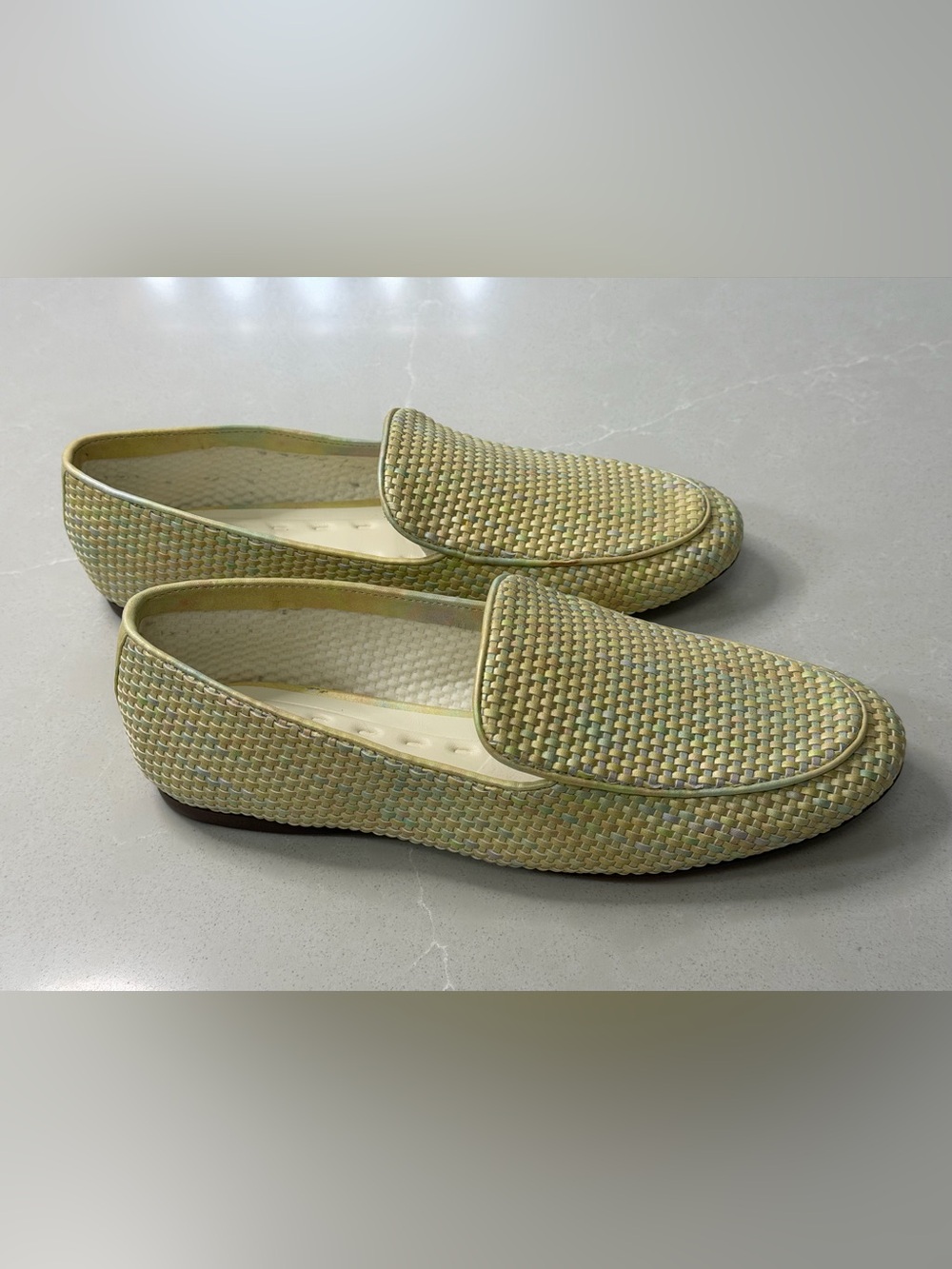 SARTO by Franco Sarto Jiana Woven Iridescent Loafers Yellow Multicolor Size 10M